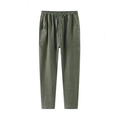 Roel Trousers | Men's Linen Trousers with Drawstring Waist