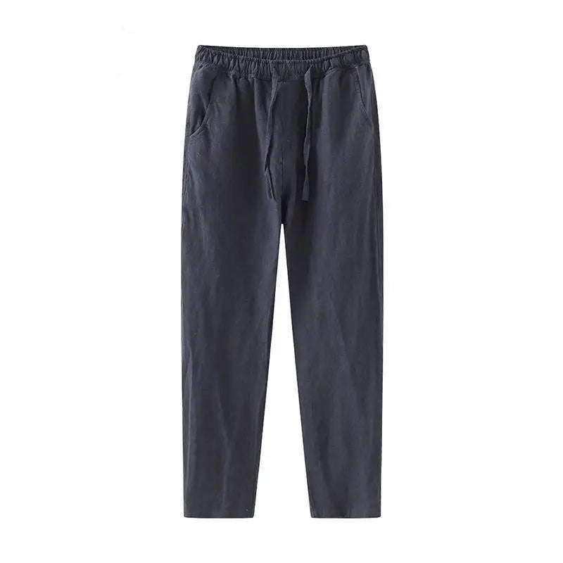 Roel Trousers | Men's Linen Trousers with Drawstring Waist