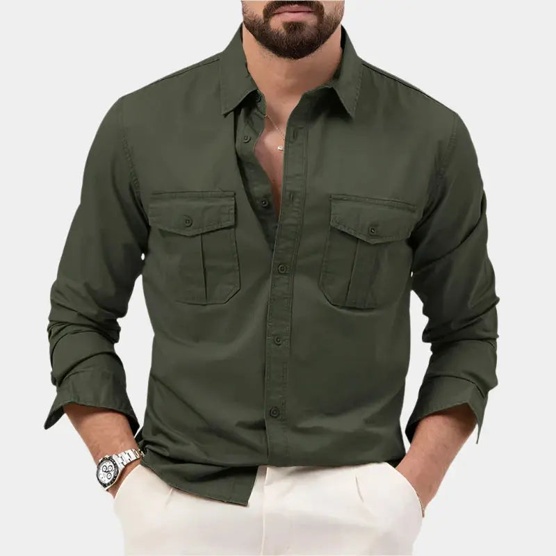 Ron Shirt | Men’s Casual Long Sleeve Button-Up Shirt Stylish & Versatile