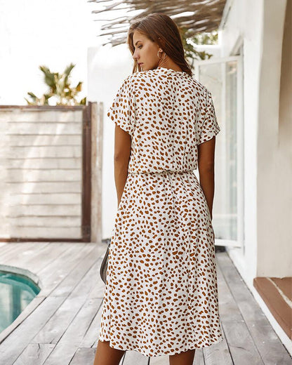Rosalie Dress | Leopard Pattern Summer Midi Dress