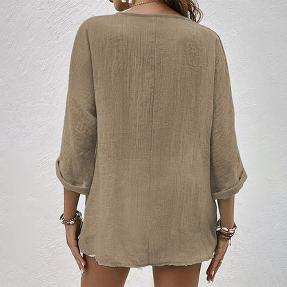 Rosanne Casual Button-Up Blouse | Lightweight & Breathable