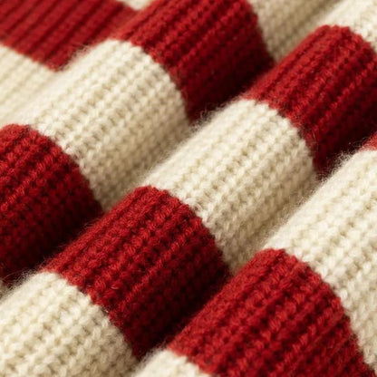 Amelia Oversized Striped Turtleneck Sweater | Ribbed Long Sleeve Sweater