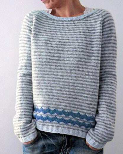 Isla Wool Knit Sweater | Fair Isle Boat Neck Sweater