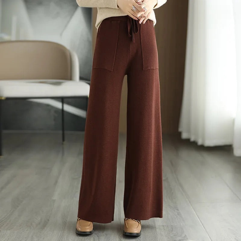 Isla Wide Leg Pants | Drawstring Waist Patch Pockets Pants