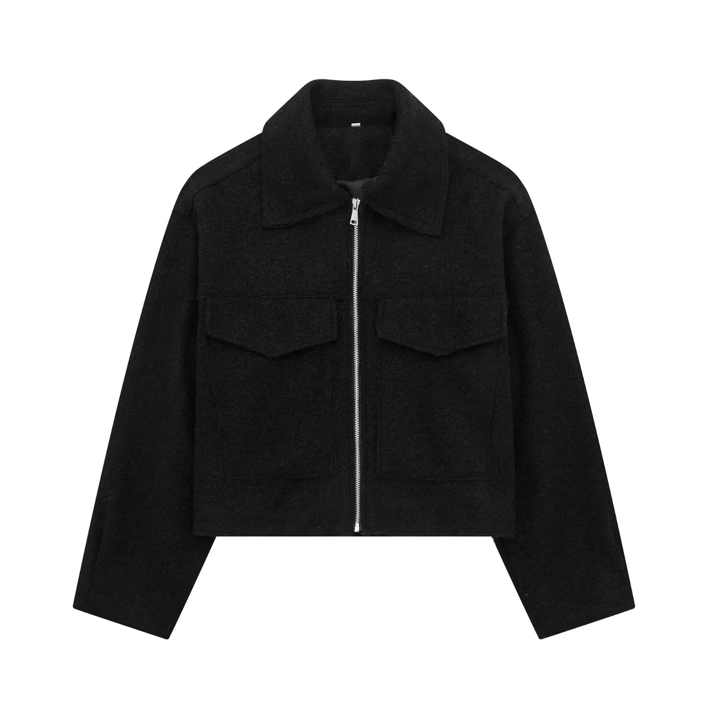 Amelia Cropped Jacket | Collared Relaxed Fit Jacket