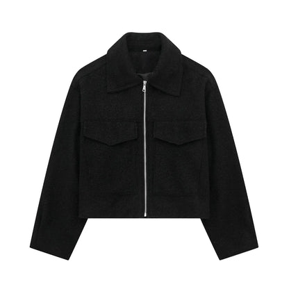 Amelia Cropped Jacket | Collared Relaxed Fit Jacket