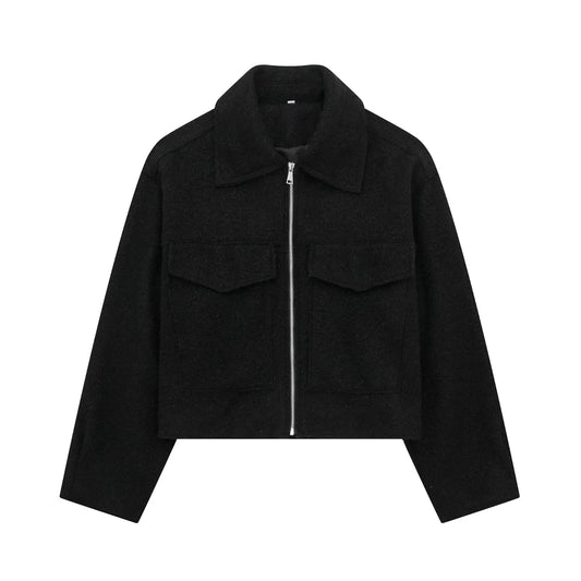 Amelia Cropped Jacket | Collared Relaxed Fit Jacket