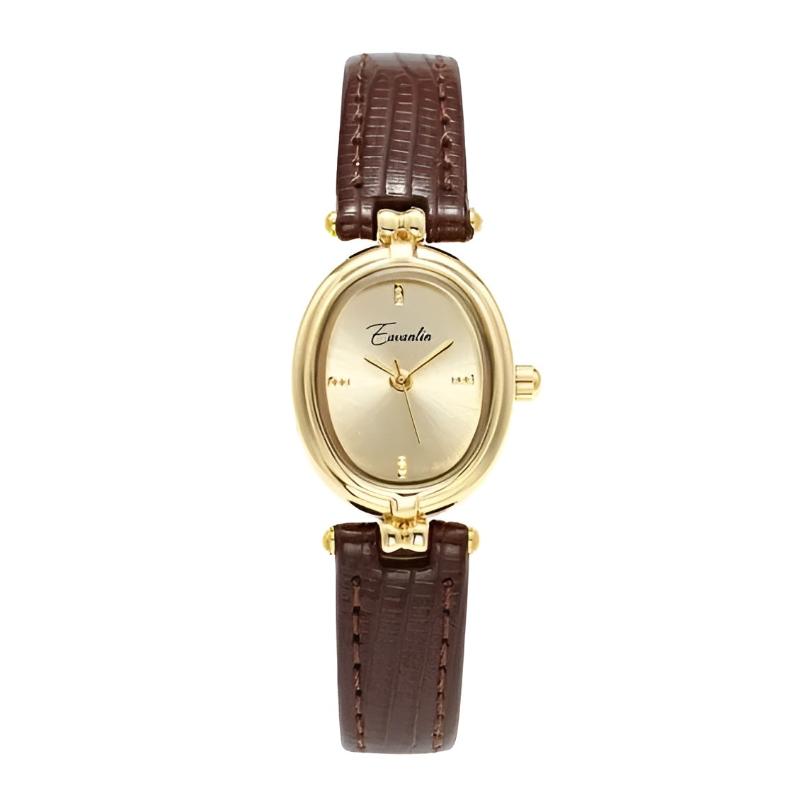 Isla Slim Strap Wristwatch | Oval Dial Embossed Wristwatch