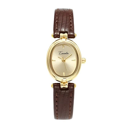 Isla Slim Strap Wristwatch | Oval Dial Embossed Wristwatch