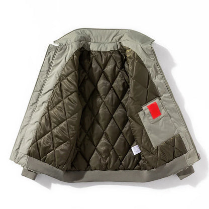 Arthur Relaxed Fit Bomber Jacket | Ribbed Trim Patch Pockets Bomber Jacket