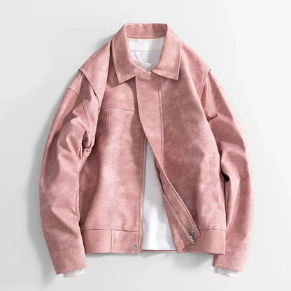 Oscar Relaxed Fit Leather Jacket | Collared Hip-Length Jacket