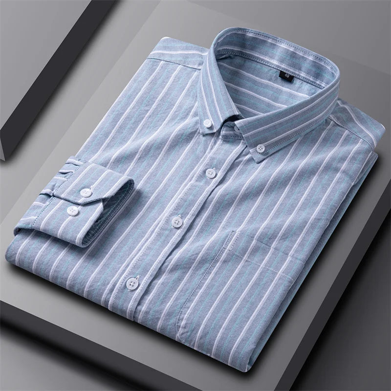 Harry Regular Fit Oxford Shirt | Striped Button-Down Collar Shirt