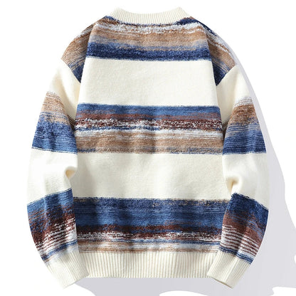 Arthur Relaxed Fit Cardigan | Striped V-Neck Hip-Length Cardigan