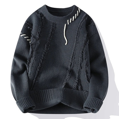 Harry Relaxed Fit Sweater | Solid Crewneck Hip-Length Sweater