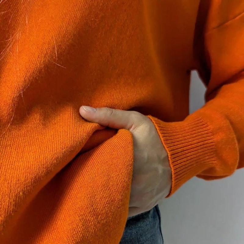 Sienna Oversized Turtleneck Sweater | Side Slits Long Sleeve Sweater