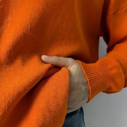 Sienna Oversized Turtleneck Sweater | Side Slits Long Sleeve Sweater