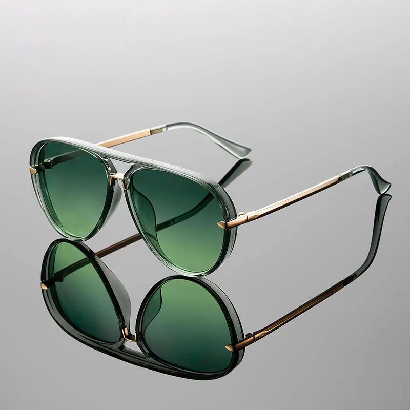 Freya Translucent Aviator Sunglasses | Double Bridge Gradient Aviator Sunglasses