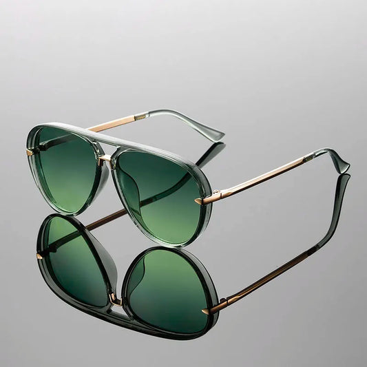 Freya Translucent Aviator Sunglasses | Double Bridge Gradient Aviator Sunglasses