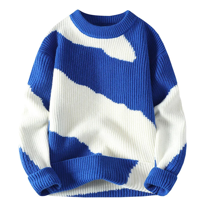 Arthur Oversized Sweater | Crewneck Ribbed Abstract Sweater