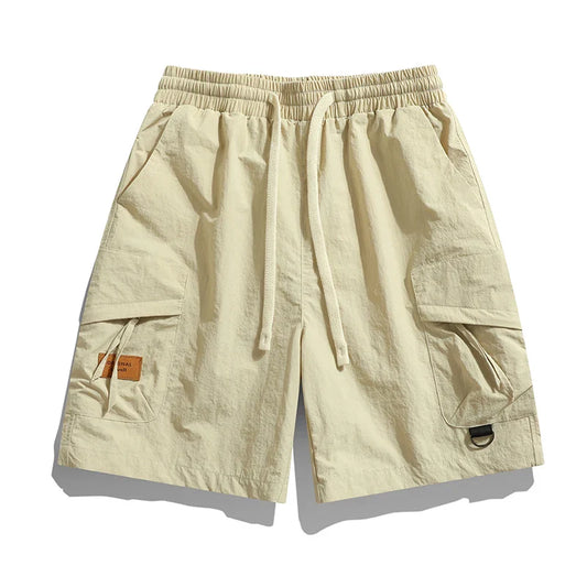 Joshua Relaxed Fit Cargo Shorts | Elastic Waist Drawstring Cargo Shorts