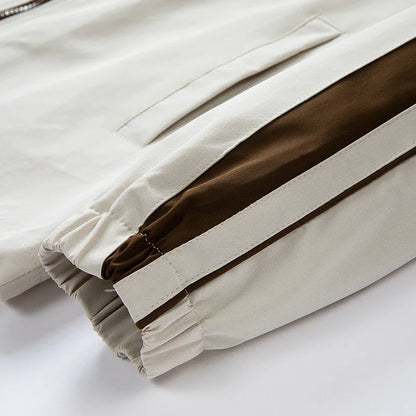 James Relaxed Fit Track Jacket | Striped Stand Collar Casual Track Jacket