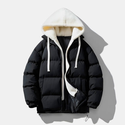 Harry Quilted Hooded Puffer Jacket | Drawstring Hood Relaxed Fit Jacket