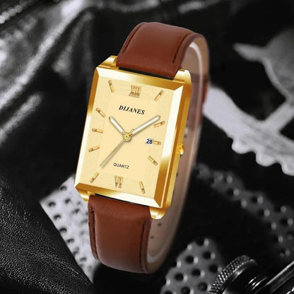 Arthur Wristwatch | Rectangular Case Date Window Wristwatch