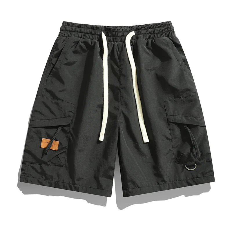 Joshua Relaxed Fit Cargo Shorts | Elastic Waist Drawstring Cargo Shorts