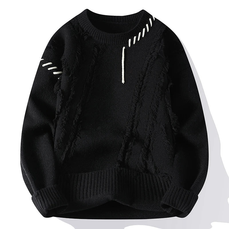 Harry Relaxed Fit Sweater | Solid Crewneck Hip-Length Sweater