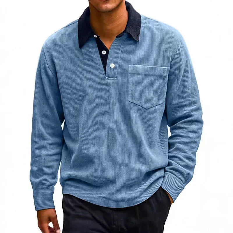 Sebastian Regular Fit Polo Shirt | Contrasting Collar Button Placket Polo Shirt