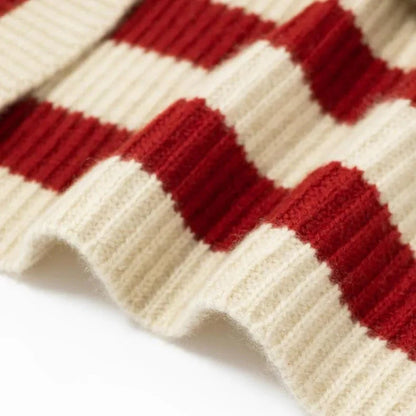 Amelia Oversized Striped Turtleneck Sweater | Ribbed Long Sleeve Sweater