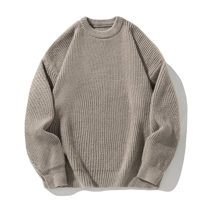 Oscar Ribbed Relaxed Fit Sweater | Crewneck Long Sleeve Sweater