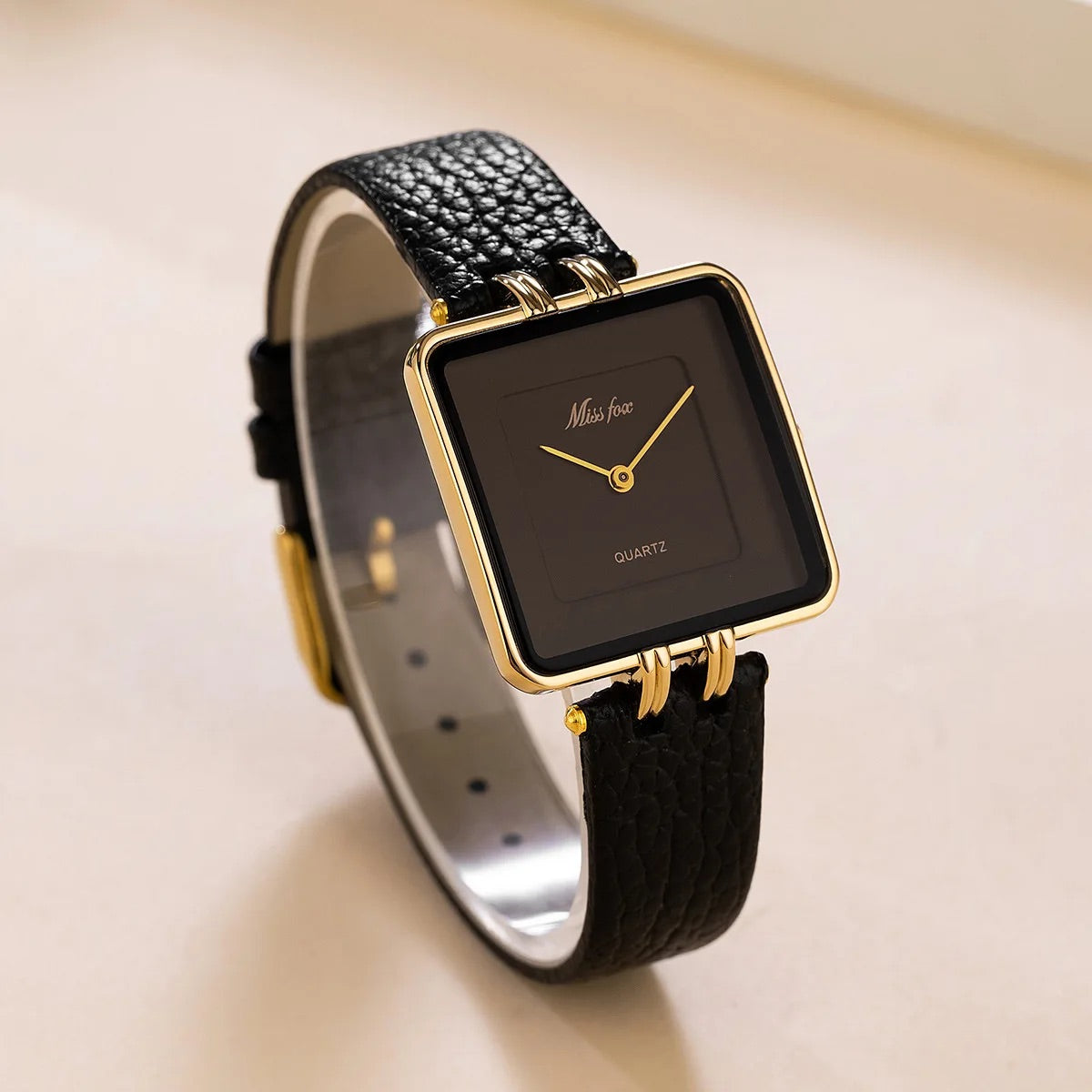 Isla Square Face Wristwatch | Gold-Tone Hardware Solid Wristwatch