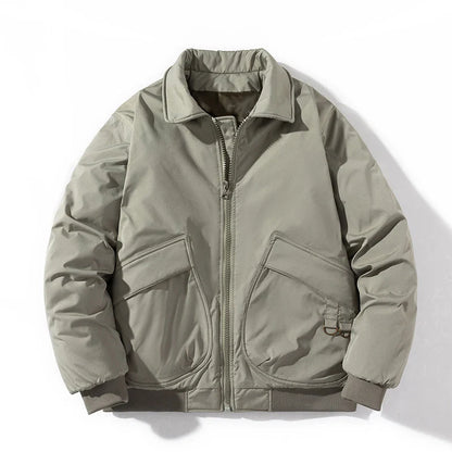 Arthur Relaxed Fit Bomber Jacket | Ribbed Trim Patch Pockets Bomber Jacket