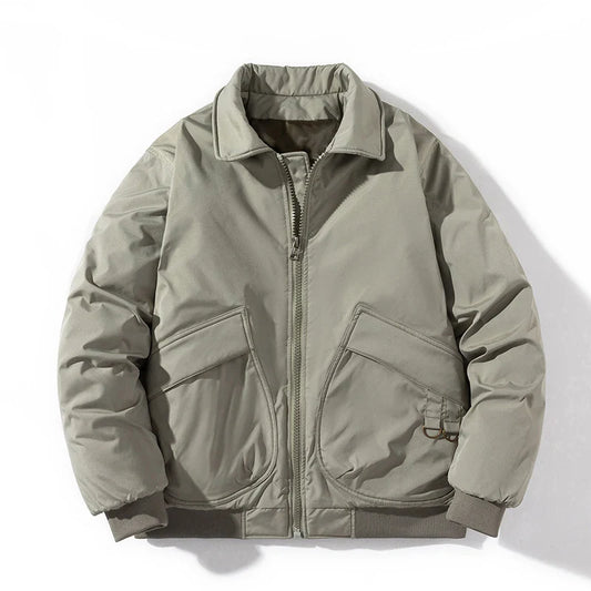Arthur Relaxed Fit Bomber Jacket | Ribbed Trim Patch Pockets Bomber Jacket