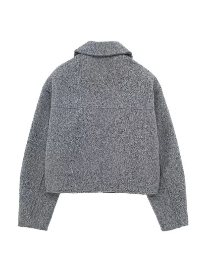 Amelia Cropped Jacket | Collared Relaxed Fit Jacket