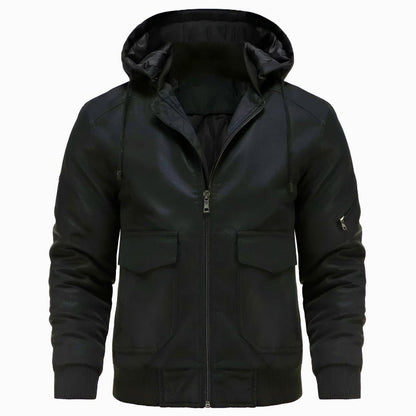 Arthur Hooded Bomber Jacket | Quilted Lining Drawstring Jacket