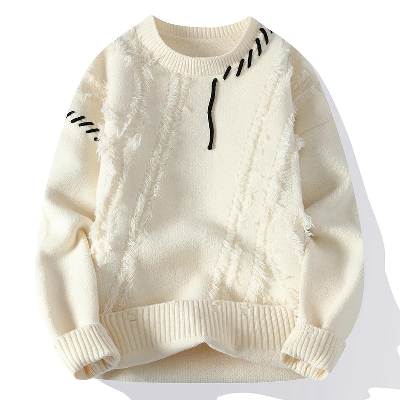 Harry Relaxed Fit Sweater | Solid Crewneck Hip-Length Sweater