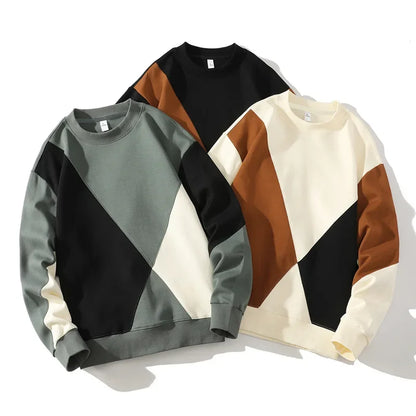 Henry Fleece Relaxed Fit Sweater | Colorblock Crewneck Men’s Sweater