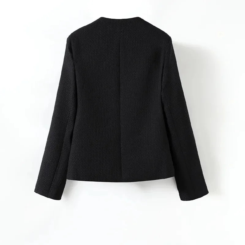 Isabella Tailored Jacket | Button Front Flap Pockets Jacket