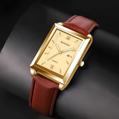 Arthur Wristwatch | Rectangular Case Date Window Wristwatch