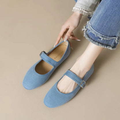 Sienna Flat Mary Janes | Buckled Strap Round Toe Mary Janes