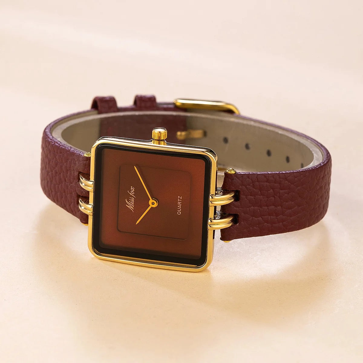 Isla Square Face Wristwatch | Gold-Tone Hardware Solid Wristwatch