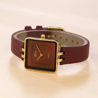 Isla Square Face Wristwatch | Gold-Tone Hardware Solid Wristwatch