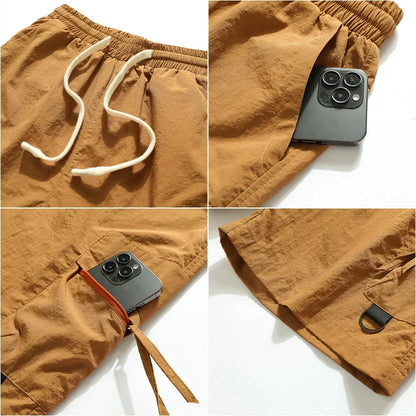 Joshua Relaxed Fit Cargo Shorts | Elastic Waist Drawstring Cargo Shorts