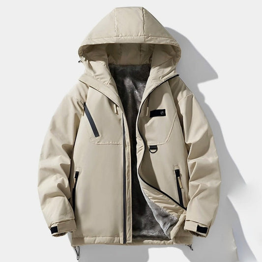 Theodore Relaxed Fit Hooded Jacket | Collared Hip-Length Jacket