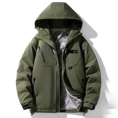 Theodore Relaxed Fit Hooded Jacket | Collared Hip-Length Jacket