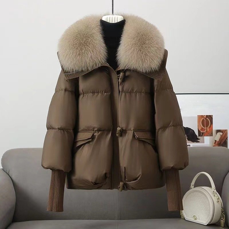 Isla Quilted Relaxed Fit Puffer Jacket | Fur Collar Drawstring Waist Jacket