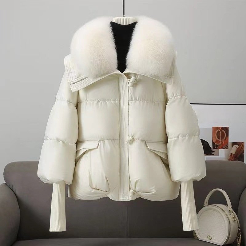 Isla Quilted Relaxed Fit Puffer Jacket | Fur Collar Drawstring Waist Jacket