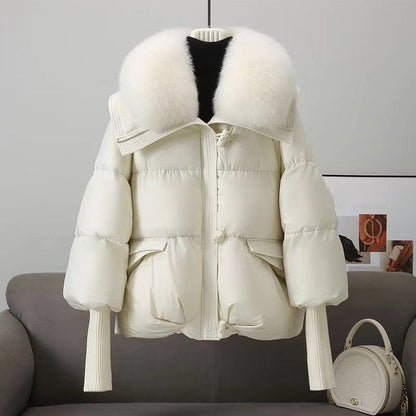 Isla Quilted Relaxed Fit Puffer Jacket | Fur Collar Drawstring Waist Jacket